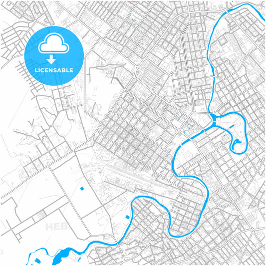 Grozny, Chechen Republic, Russia, city map with high quality roads.