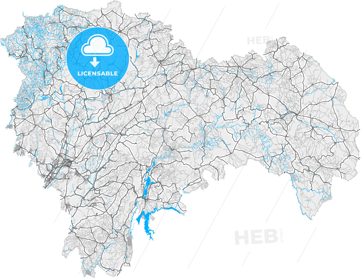 Guadalajara, Spain, high quality vector map