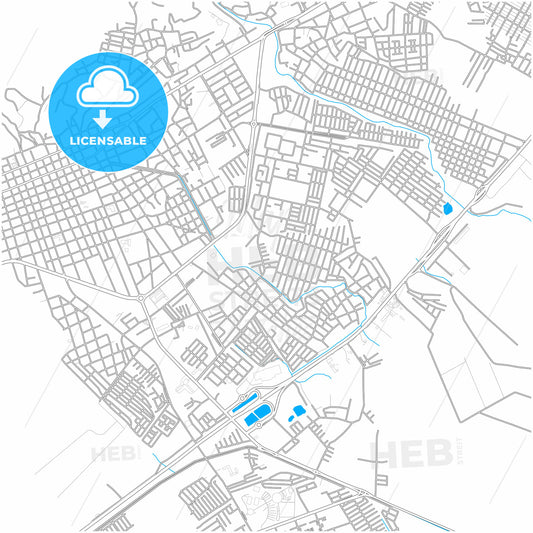 Guanare, Venezuela, city map with high quality roads.