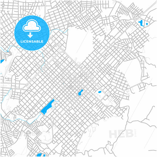 Guarapuava, Brazil, city map with high quality roads.