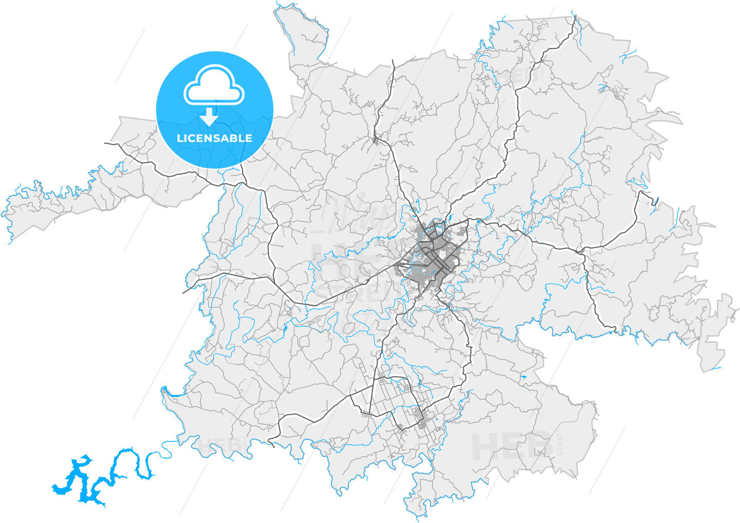 Guarapuava, Brazil, high quality vector map