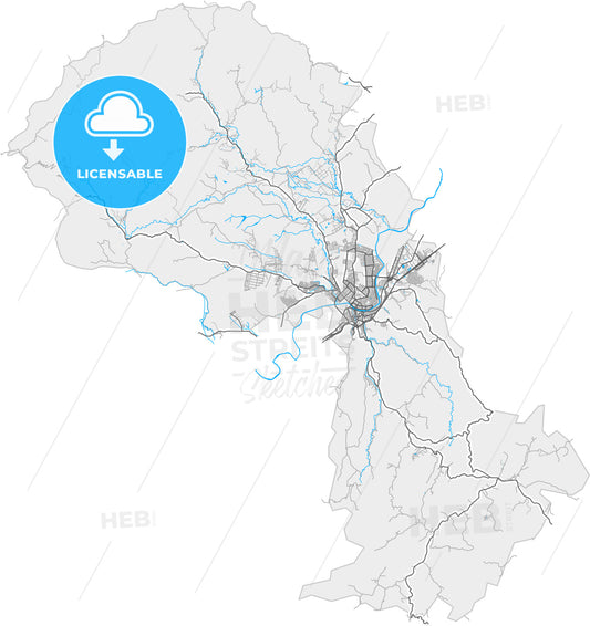 Guaratingueta, Brazil, high quality vector map