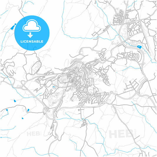 Guarda, Guarda, Portugal, city map with high quality roads.