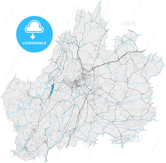 Guarda, Guarda, Portugal, high quality vector map