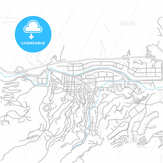 Guarenas, Venezuela, city map with high quality roads.