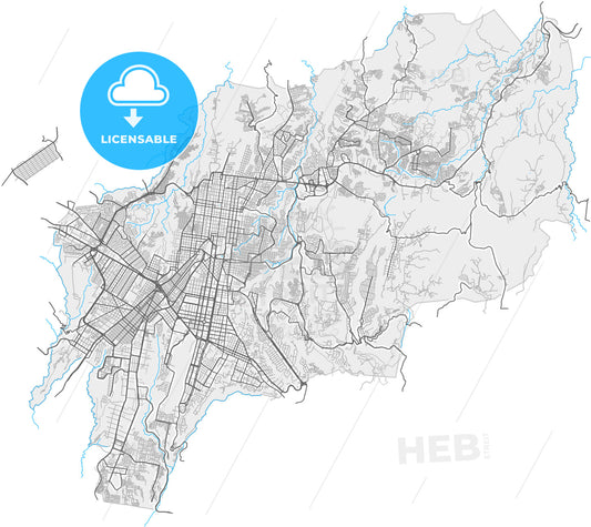 Guatemala City, Guatemala, Guatemala, high quality vector map