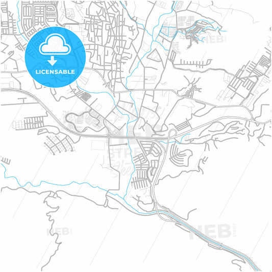 Guatire, Venezuela, city map with high quality roads.