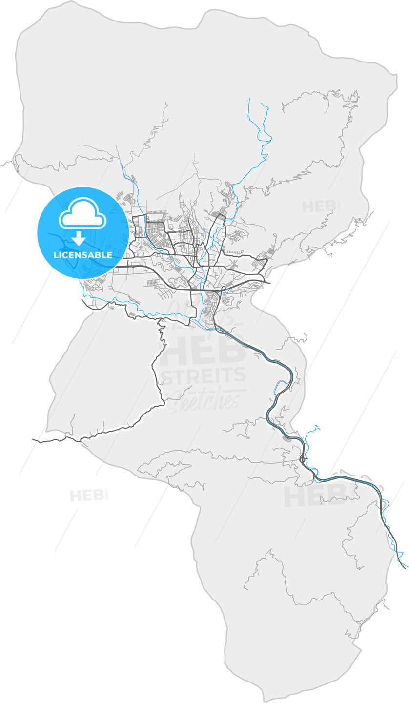 Guatire, Venezuela, high quality vector map