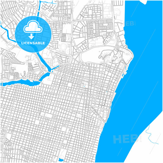 Guayaquil, Ecuador, city map with high quality roads.