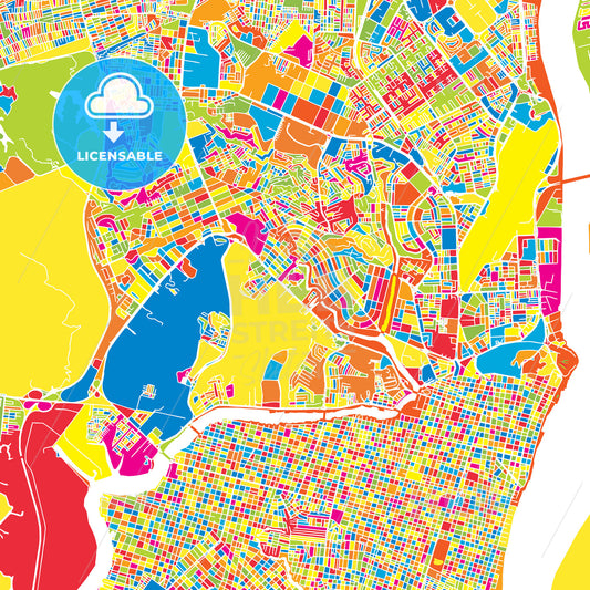 Guayaquil, Ecuador, colorful vector map
