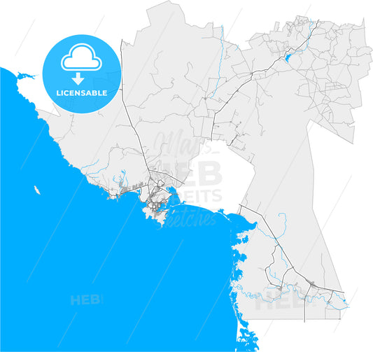 Guaymas, Sonora, Mexico, high quality vector map