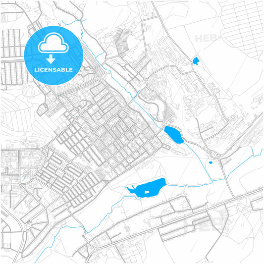 Gubkin, Belgorod Oblast, Russia, city map with high quality roads.