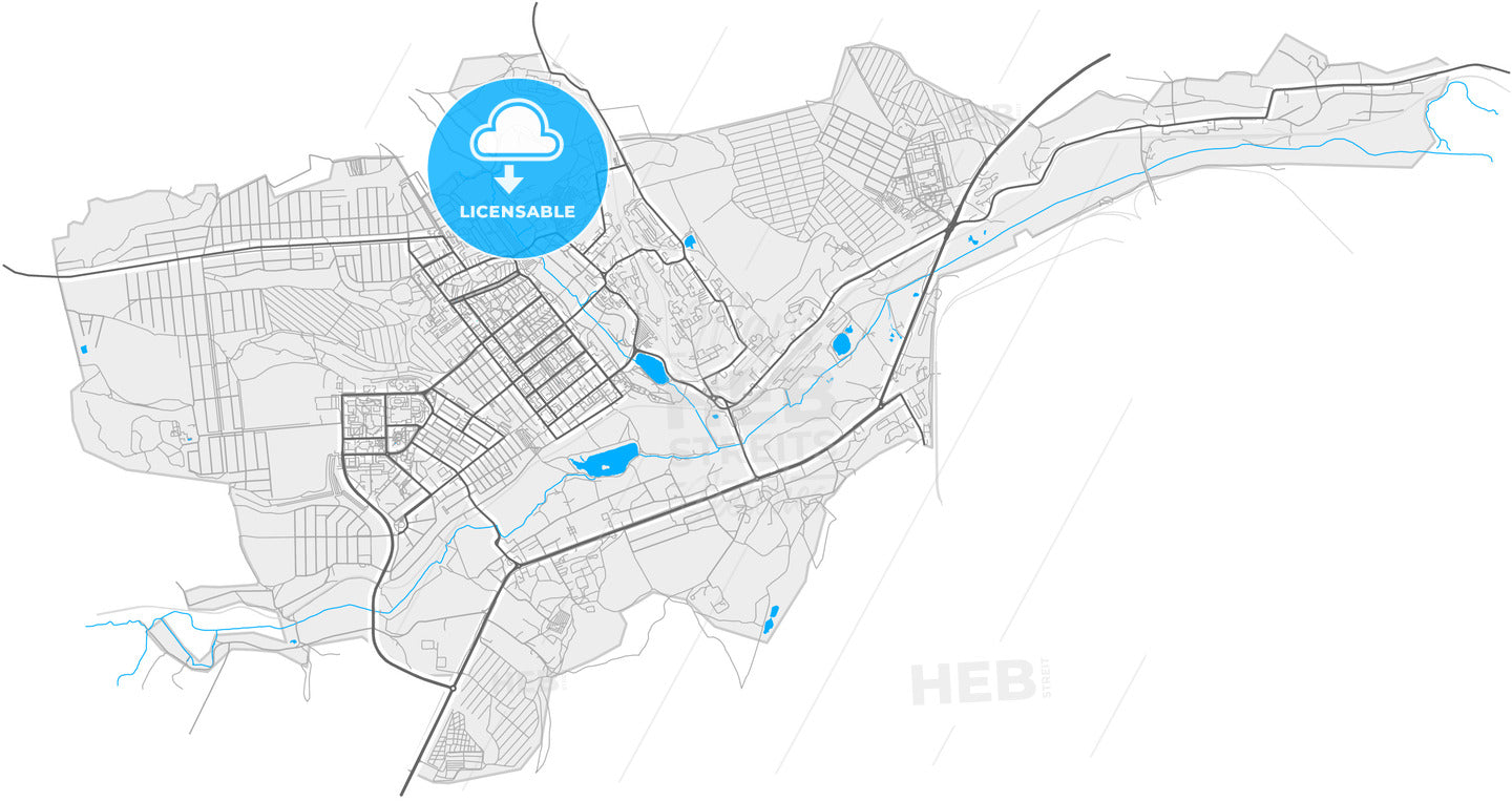 Gubkin, Belgorod Oblast, Russia, high quality vector map