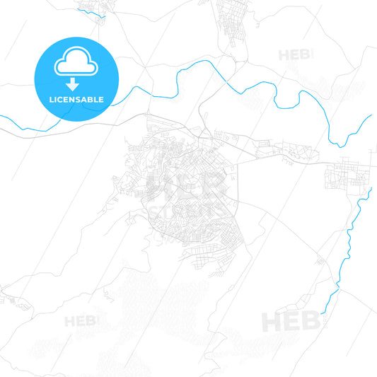 Guelma, Algeria PDF vector map with water in focus