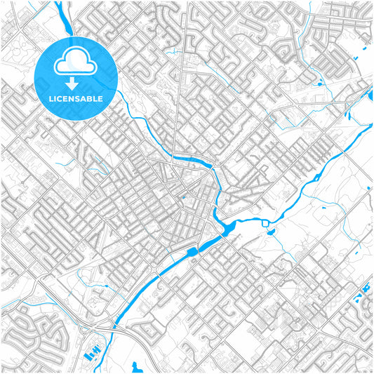 Guelph, Ontario, Canada, city map with high quality roads.