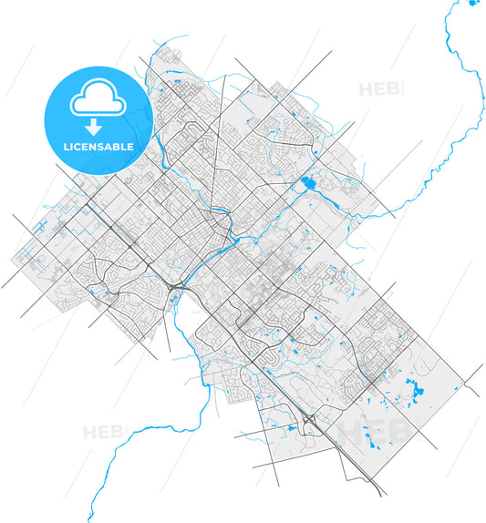 Guelph, Ontario, Canada, high quality vector map