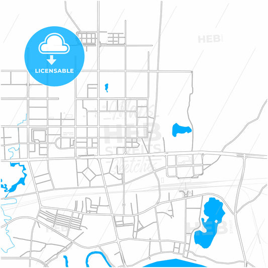 Guigang, Guangxi, China, city map with high quality roads.