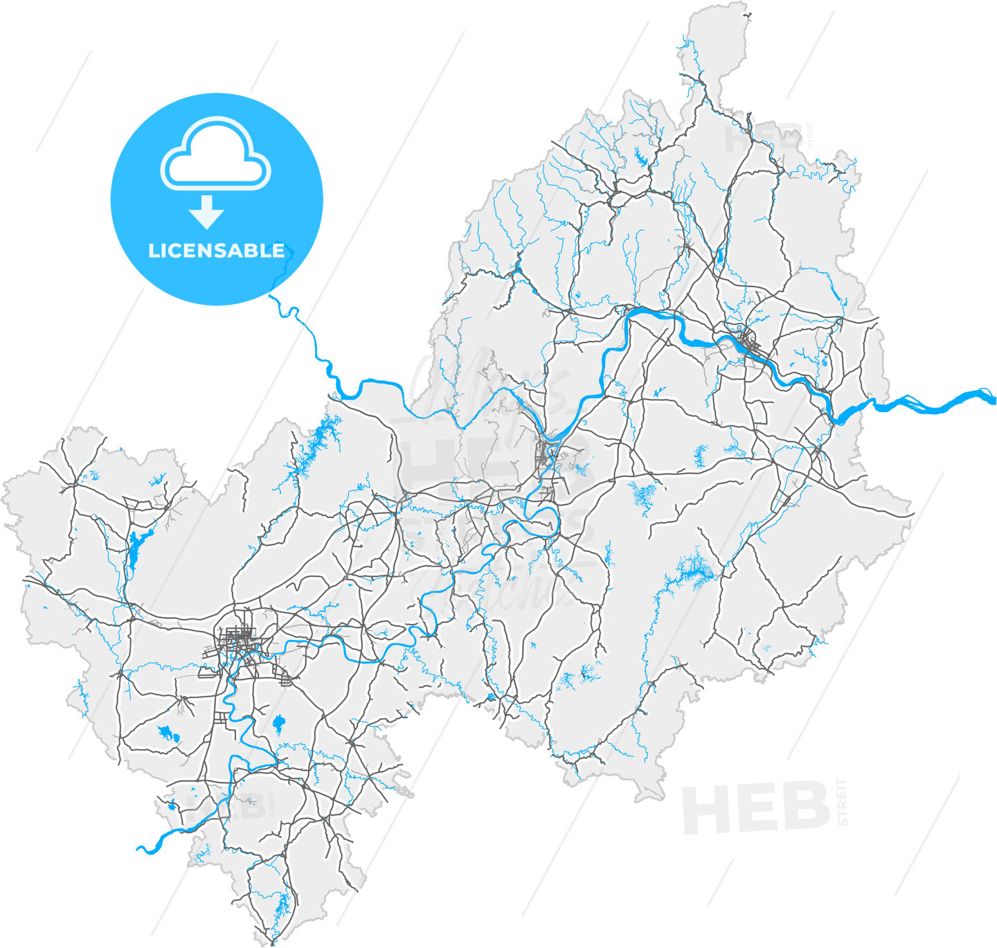 Guigang, Guangxi, China, high quality vector map