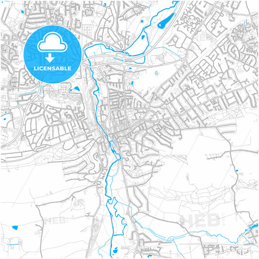 Guildford, South East England, England, city map with high quality roads.