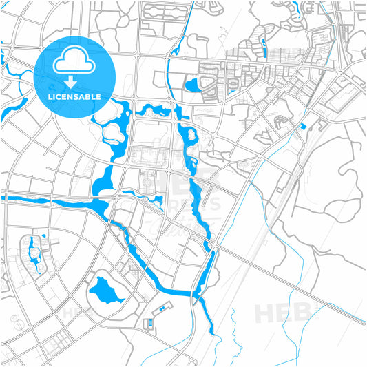 Guilin, Guangxi, China, city map with high quality roads.