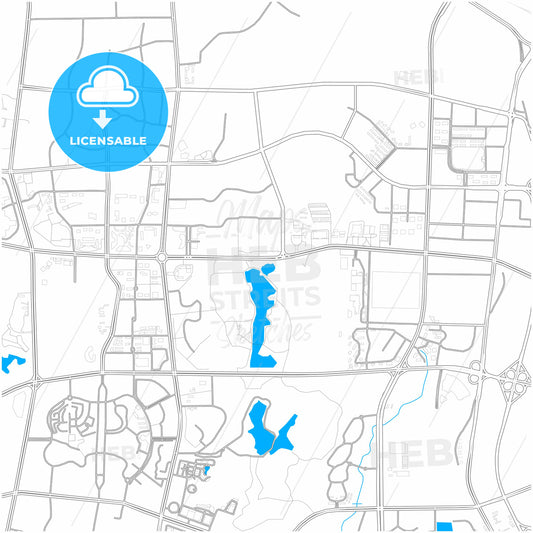 Guiyang, Guizhou, China, city map with high quality roads.