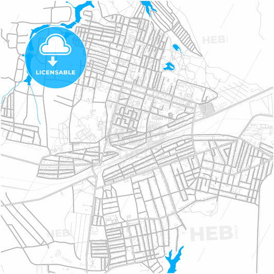 Gukovo, Rostov Oblast, Russia, city map with high quality roads.