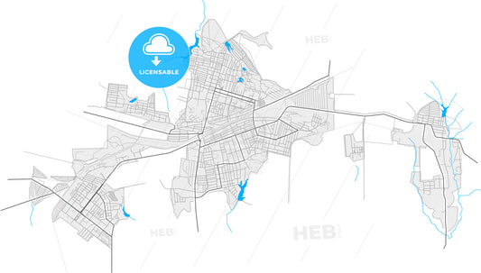 Gukovo, Rostov Oblast, Russia, high quality vector map