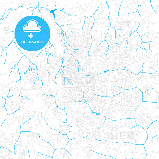 Gulu, Uganda PDF vector map with water in focus