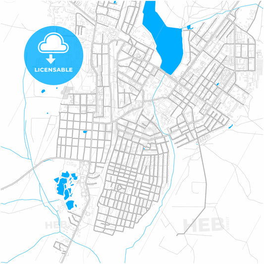 Gus-Khrustalny, Vladimir Oblast, Russia, city map with high quality roads.