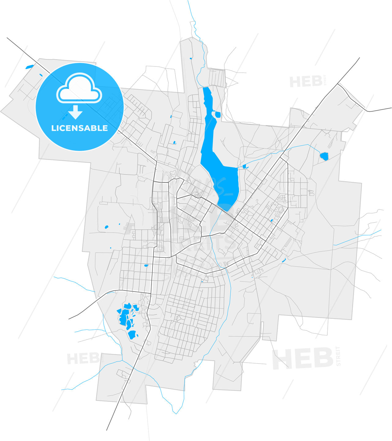 Gus-Khrustalny, Vladimir Oblast, Russia, high quality vector map