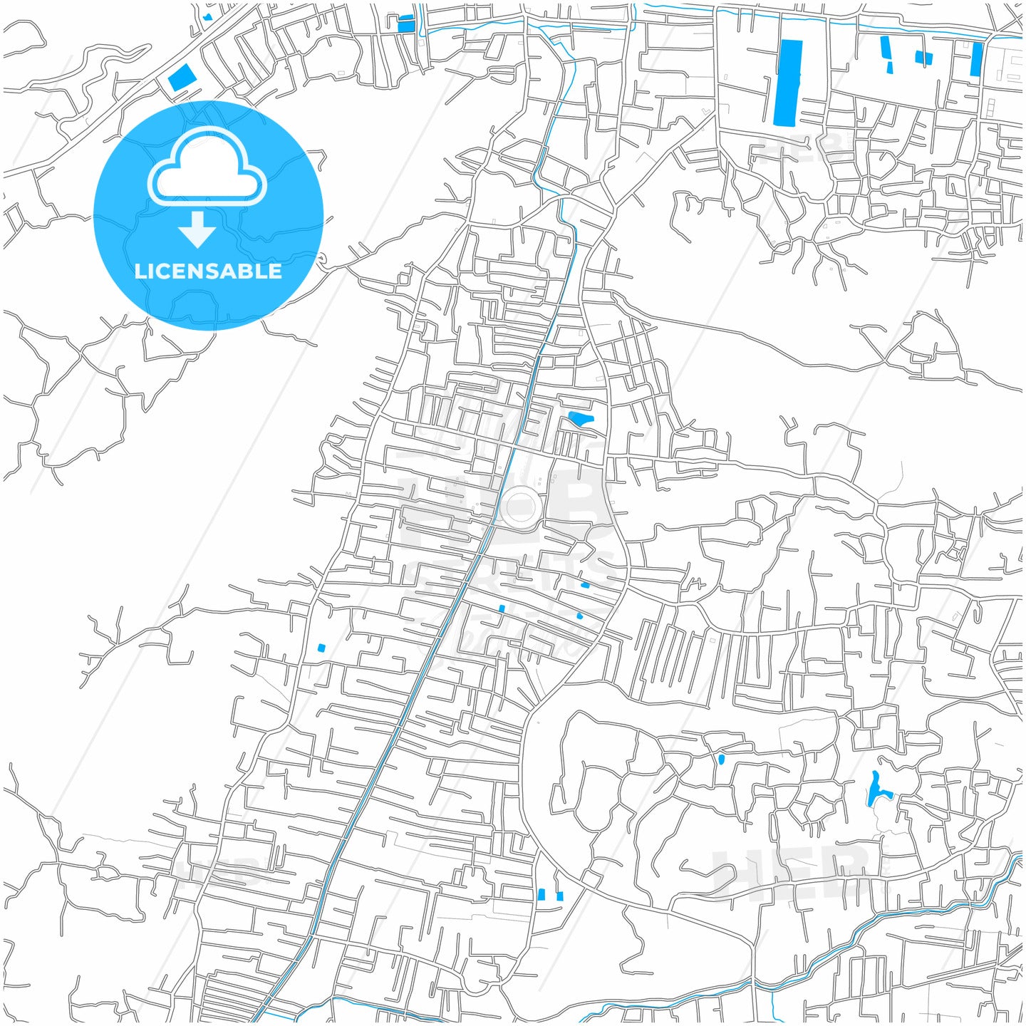 Guwahati, Assam, India, city map with high quality roads.