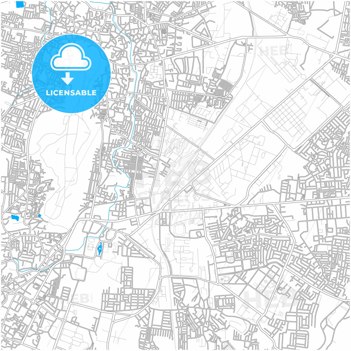 Gwalior, Madhya Pradesh, India, city map with high quality roads.