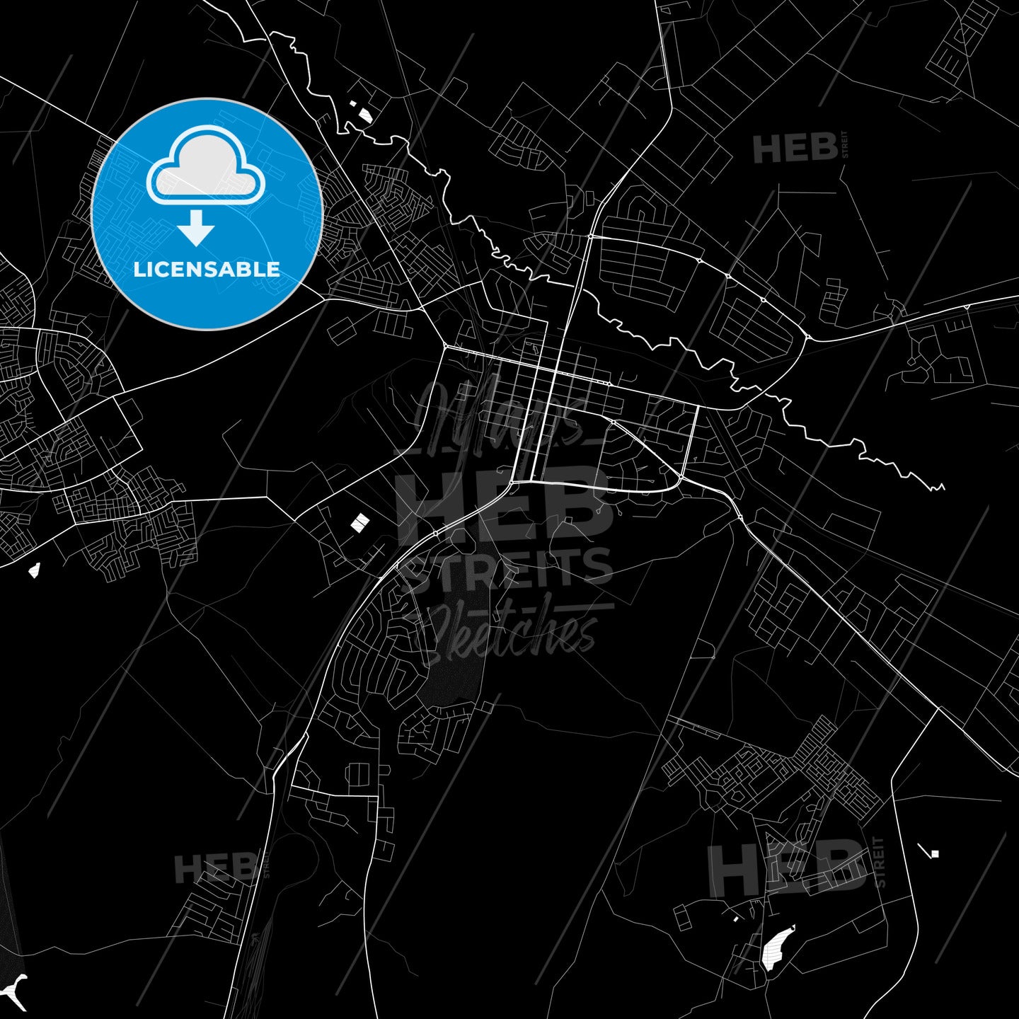 Gweru Map Gweru, Zimbabwe Pdf Vector Map Black And White – HEBSTREITS