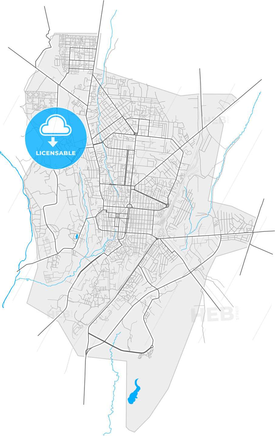 Gyumri, Shirak, Armenia, high quality vector map