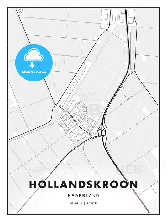 HOLLANDSKROON / Hollands Kroon, Netherlands, Modern Print Template in Various Formats - HEBSTREITS Sketches