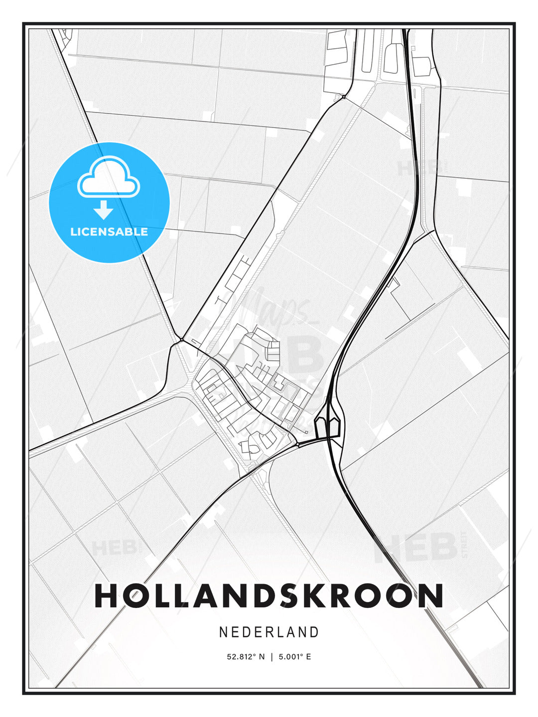 HOLLANDSKROON / Hollands Kroon, Netherlands, Modern Print Template in Various Formats - HEBSTREITS Sketches