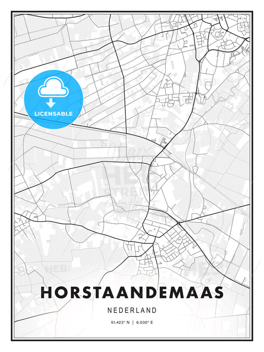 HORSTAANDEMAAS / Horst aan de Maas, Netherlands, Modern Print Template in Various Formats - HEBSTREITS Sketches