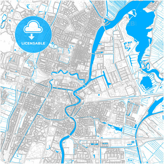 Haarlem, North Holland, Netherlands, city map with high quality roads.