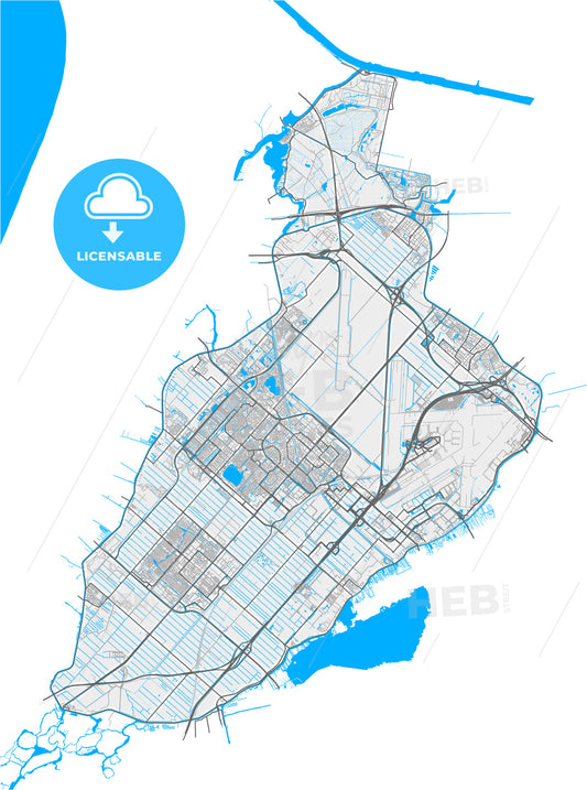 Haarlemmermeer, North Holland, Netherlands, high quality vector map