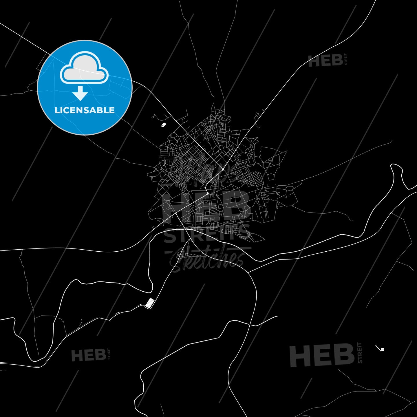 Hadejia, Nigeria Pdf Vector Map Black And White – HEBSTREITS