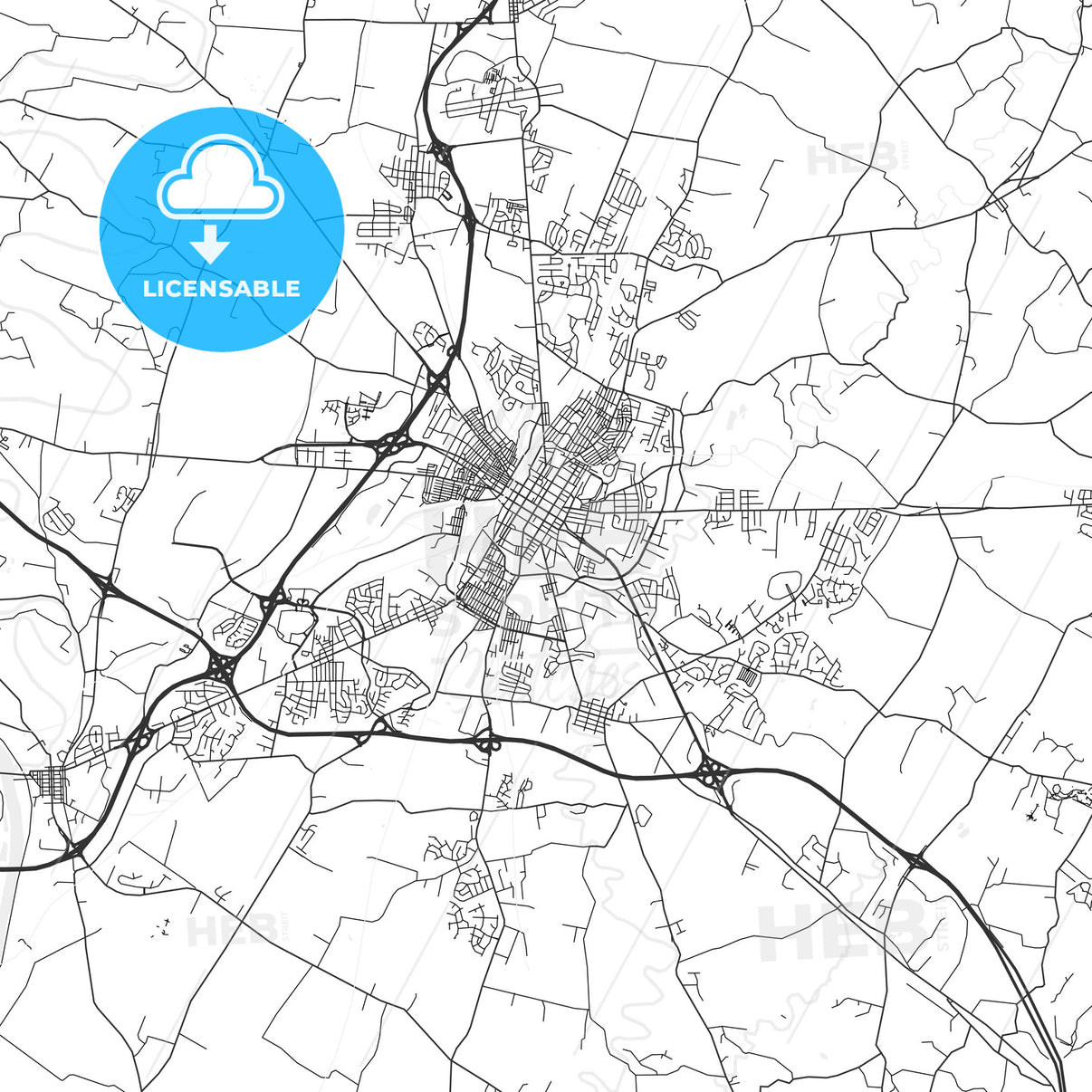 Hagerstown, Maryland - Area Map - Light - HEBSTREITS