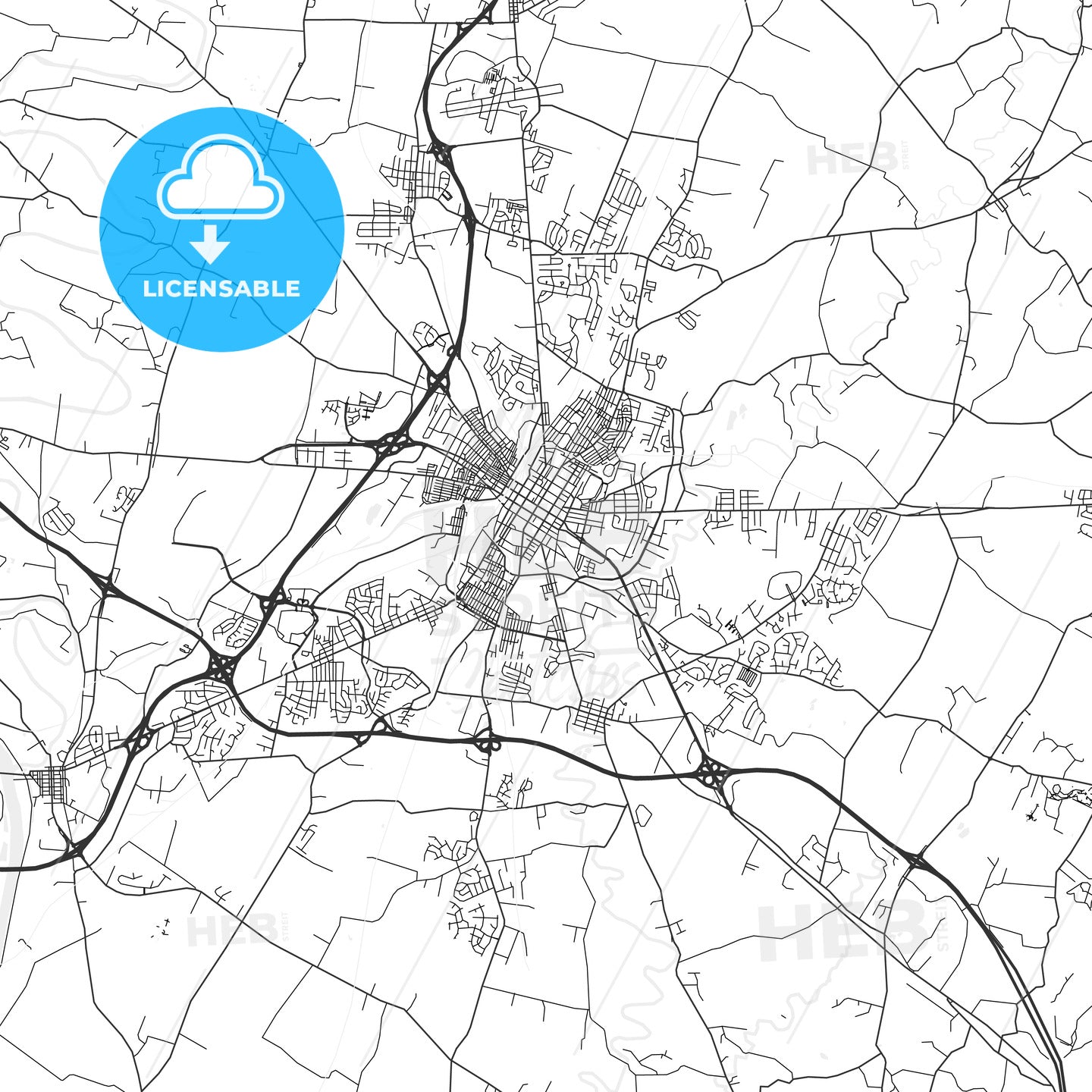 Hagerstown, Maryland - Area Map - Light