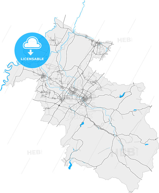 Haicheng, Liaoning, China, high quality vector map