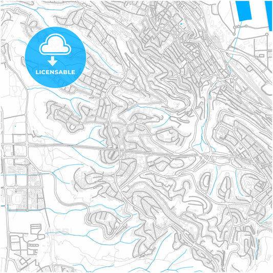 Haifa, Haifa, Israel, city map with high quality roads.