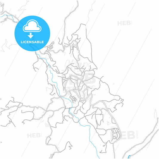 Hakkâri, Hakkâri, Turkey, city map with high quality roads.