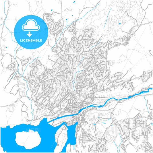 Halden, Østfold, Norway, city map with high quality roads.