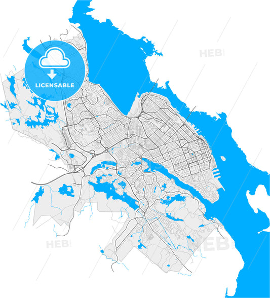 Halifax, Nova Scotia, Canada, high quality vector map