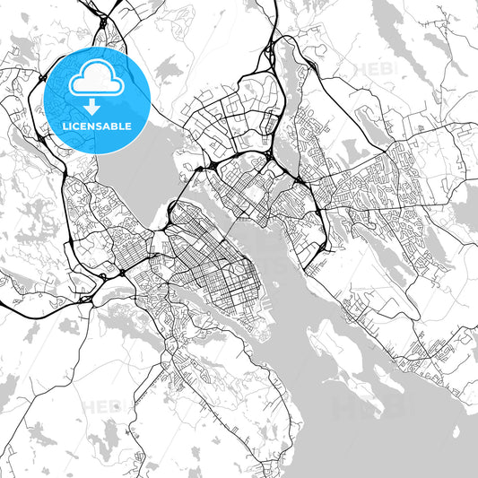 Halifax, Nova Scotia, Downtown City Map, Light
