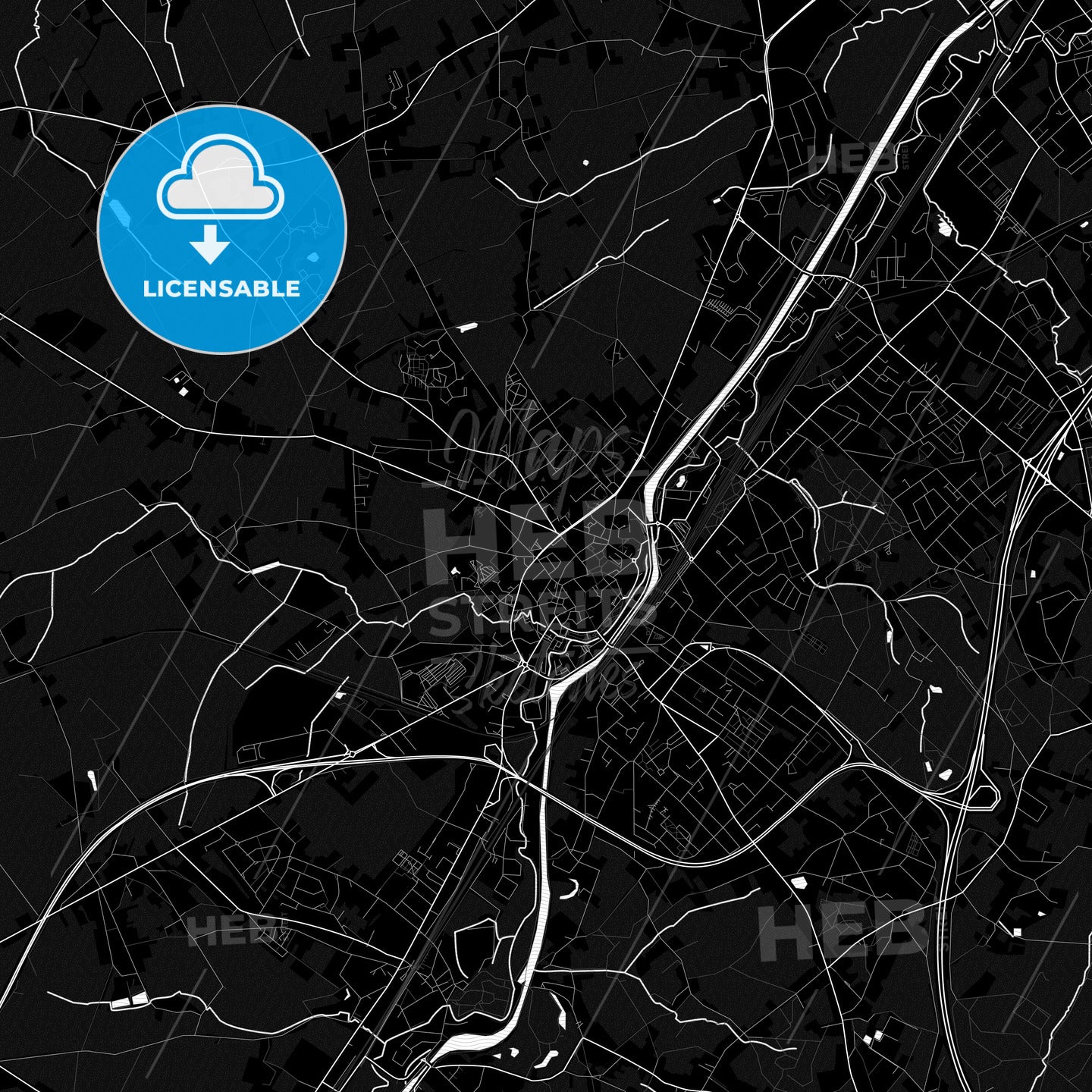 Halle, Belgium PDF map