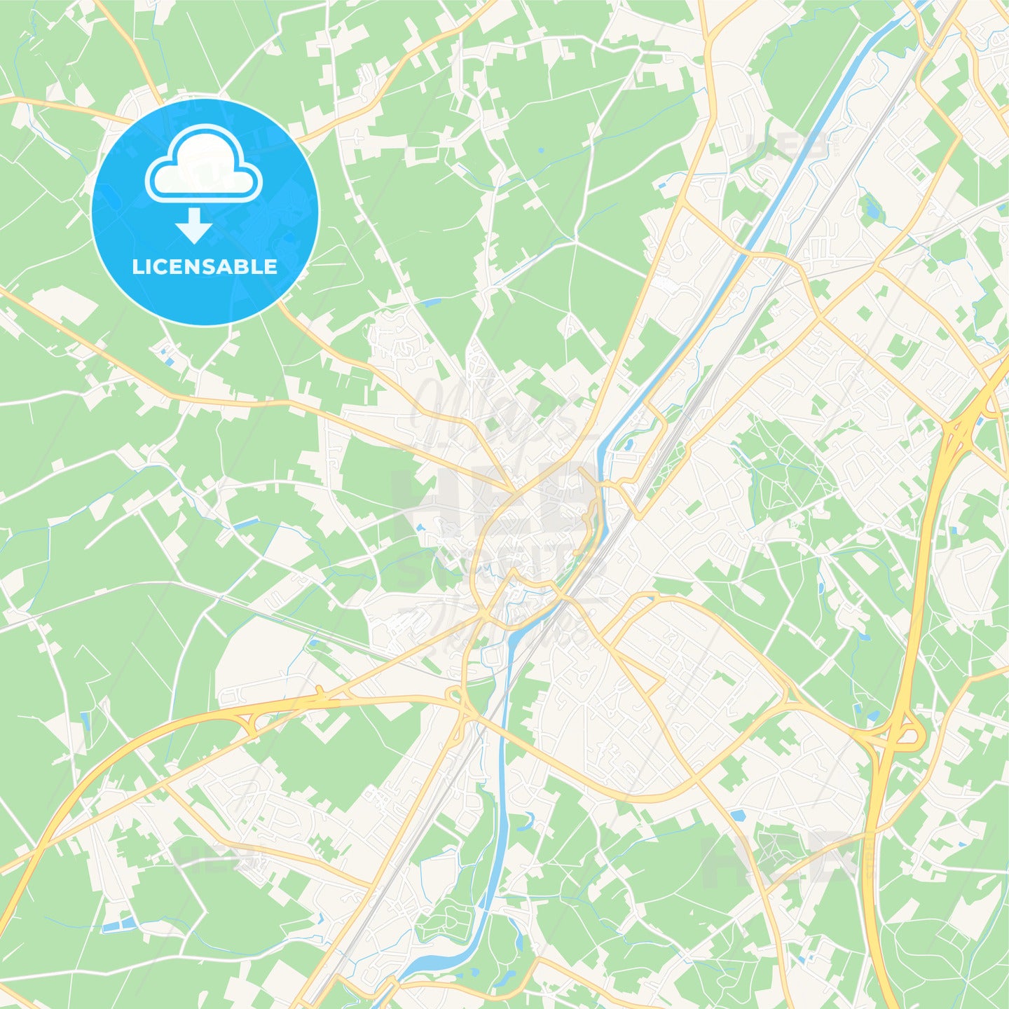 Halle , Belgium Vector Map - Classic Colors